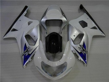 Bianco Argento Carene Moto GSXR 600 / 750 K1 K2 K3 2001-2003