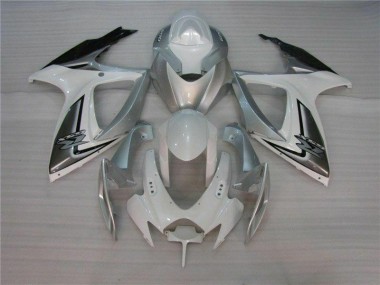 Bianco Argento Kit Carenatura Moto Completa GSXR 600 / 750 K6 2006-2007