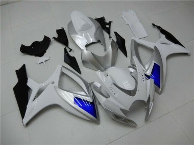 Bianco Blu Kits Carenatura Motocicletta Completo ABS GSXR 600 / 750 K6 2006-2007