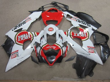 Bianco Lucky Strike Rosso Motul ABS Kit Carenatura Moto GSXR 1000 K5 2005-2006