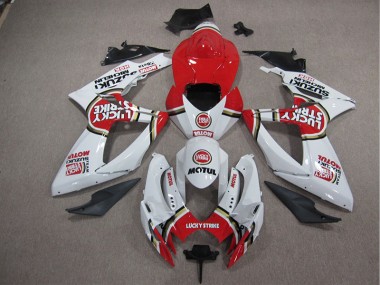 Bianco Lucky Strike Rosso Motul Kit Carenatura Motocicletta Completo ABS GSXR 1000 K5 2005-2006