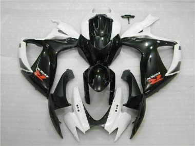 Bianco Nero ABS Kits Carena Moto GSXR 600 / 750 K6 2006-2007