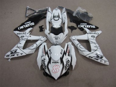 Bianco Nero Corona Extra Motul 8 Carene Moto GSXR 600 K8 2008-2010