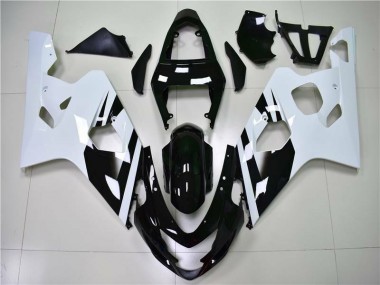 Bianco Nero Kit Carenatura Moto Iniezione GSXR 600 / 750 K4 2004-2005