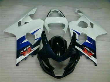 Bianco Nero Kits Carenatura Moto Iniezione GSXR 600 / 750 K4 2004-2005