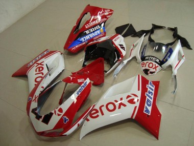 Bianco Rosso Xerox Kit Carenatura Motocicletta Completo ABS Ducati 848 1098 1198 2007-2014