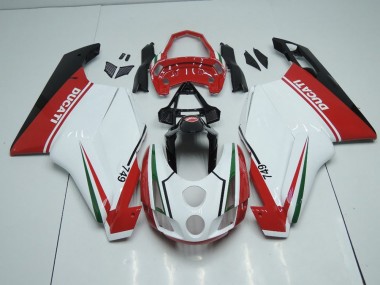 Bianco Rosso con Coda Open Carene Moto Ducati 749 999 2003-2004