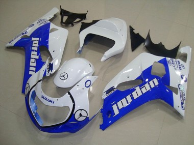 Blu Bianco Jordan Carene Moto GSXR 750 K1 K2 K3 2001-2003