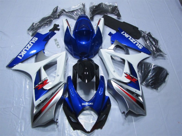 Blu Bianco Kit Carene Moto GSXR 1000 K7 2007-2008