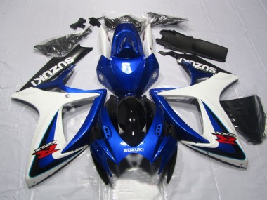 Blu Bianco Kits Carenatura Moto Completa GSXR 600 K6 2006-2007