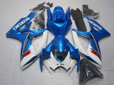 Blu Bianco Kits Carene Moto GSXR 600 K6 2006-2007