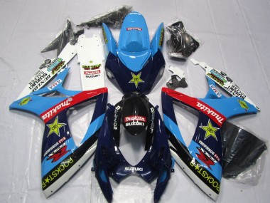 Blu Bianco Rockstar Makita Carene Moto GSXR 600 K6 2006-2007