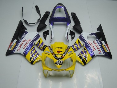 Giallo Bianco Nastro Azzurro Carene Moto CBR 600 F4i 2001-2003