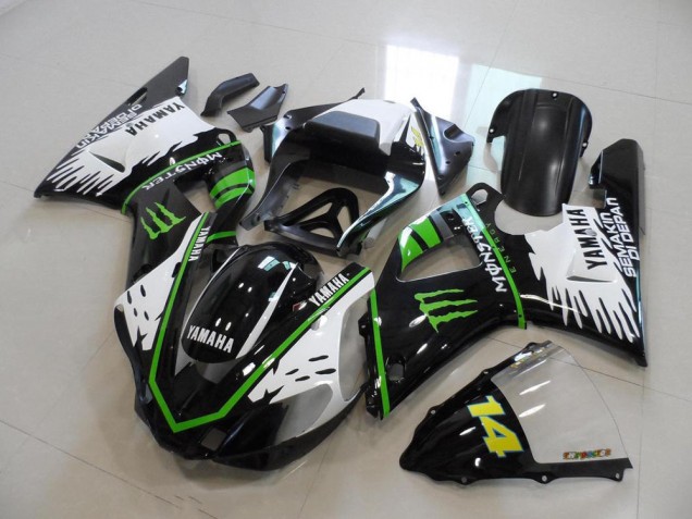 Nero Bianco Verde Monster Kit Carena Moto & Plastica Moto R1 2000-2001