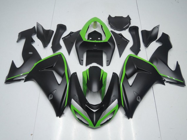 Nero Opaco con Verde Line Carene Moto ZX10R 2006-2007