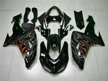 Nero Rosso Fiamma Kits Carenatura Moto Completa ZX10R 2006-2007