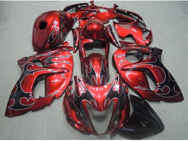 Rosso Nero Fiamma Carene Moto GSXR 1300 Hayabusa 2008-2019