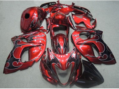 Rosso con Nero Fiamma Carene Moto GSXR 1300 Hayabusa 1996-2007